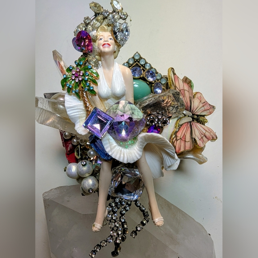 Wendy Gell Marilyn Monroe Wristy Cuff, Dangle , Butterfly Super Jeweled .
